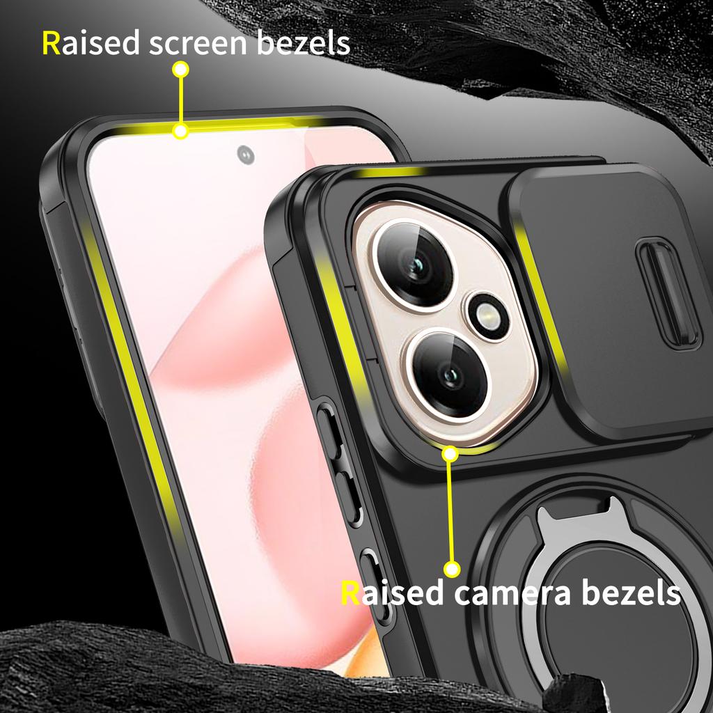 For Honor 400 Pro Slide Camera Protection Magnetic Stand Phone Case for Honor 400 Lite Defender Cover