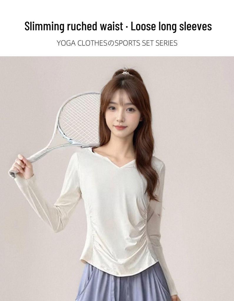 Women's Quick-Dry Loose Fit Yoga & Sports Long Sleeve Set for Running, Cycling, Fitness & Outdoors