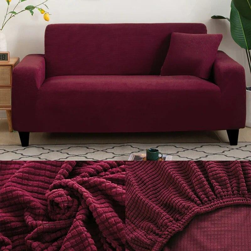 Sofa Cover for Living Room Thick Elastic Polar Fleece Cover for Sofa Couch Armchair 1/2/3/4 Seat L Shaped Corner Sofa Cover