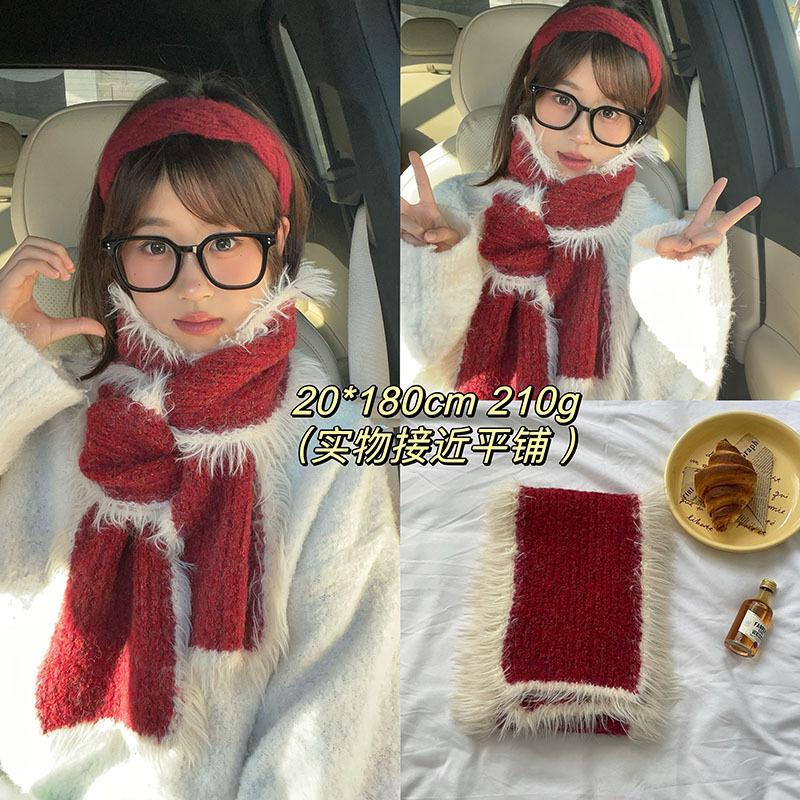 New Atmosphere Red Scarf Collection Imitation Cashmere Shawl Christmas Winter High-end Gift Soft Waxy Scarf