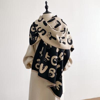 Kunst Englische Buchstaben Herbst Und Winter High-End Temperament Schal Warm Einfacher Schal