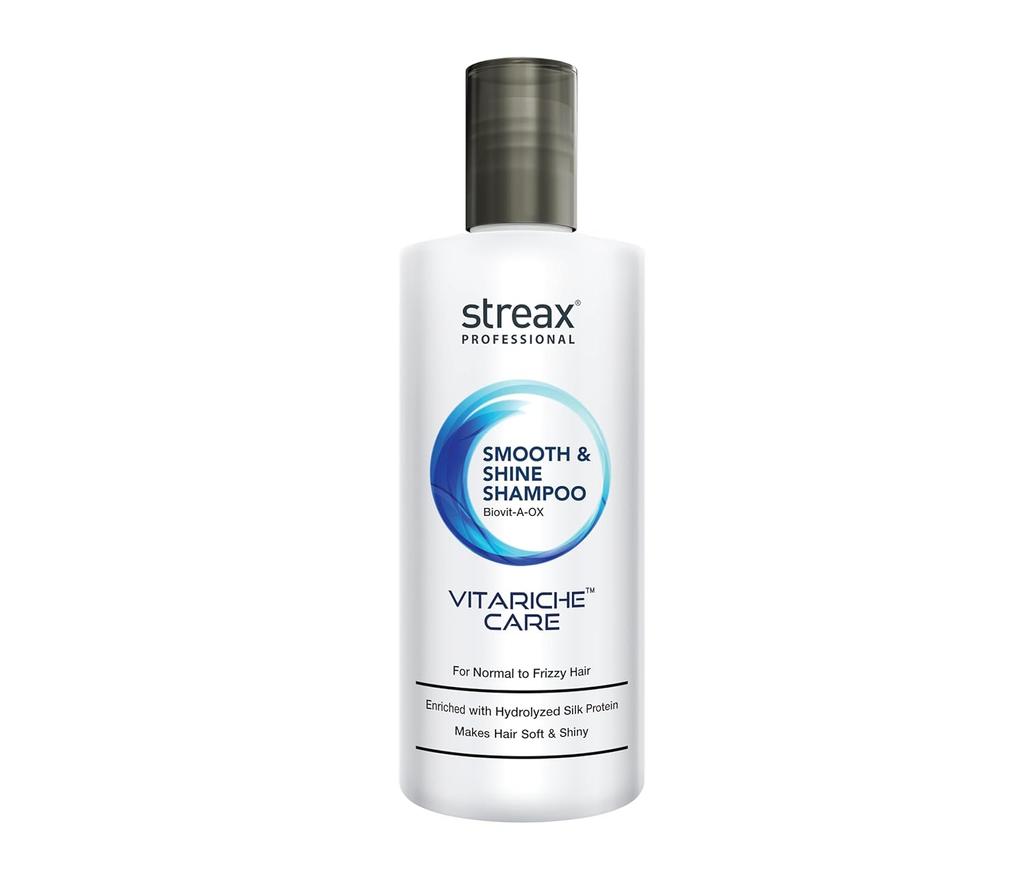 Streax Professional Vitariche Care Smooth Shine Shampoo For Women 300ml Nourishing Hair Frizz Control