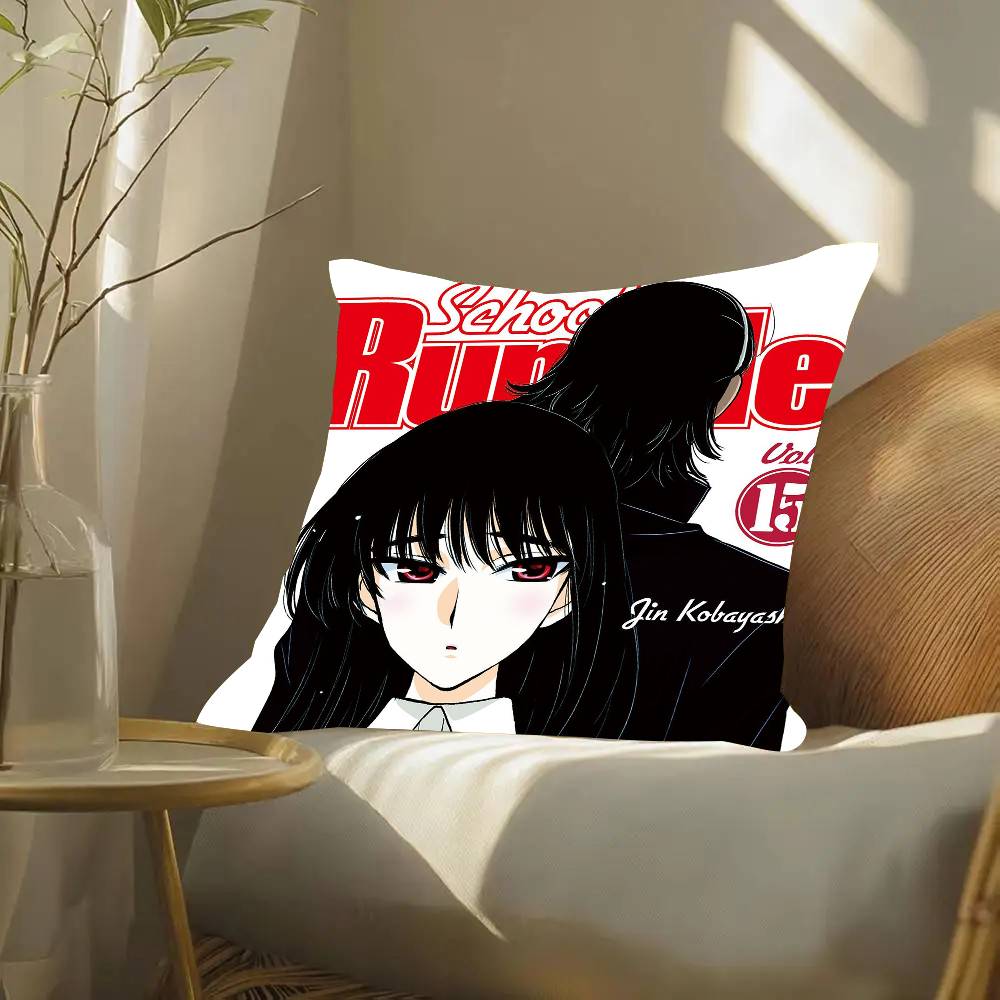 School R-Rumble Anime Pillow Case Fashion Square Pillowcase Bedroom Sofa Room Ins Decoration Leisure