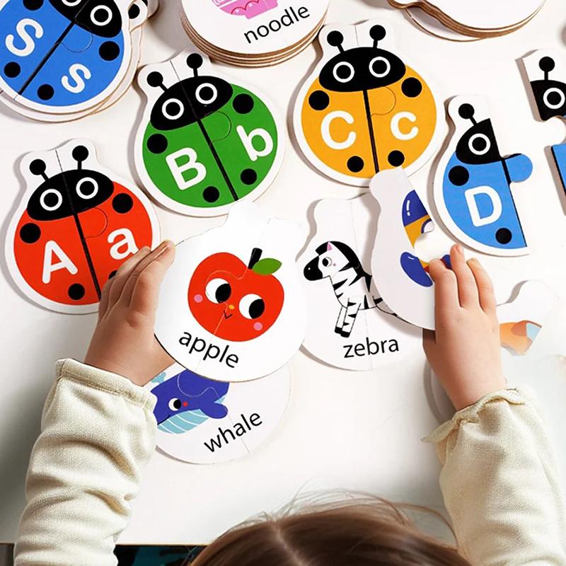 Wooden Montessori Educational Toys Children Alphabet Letter Learning Matching Game Preschool Table Game