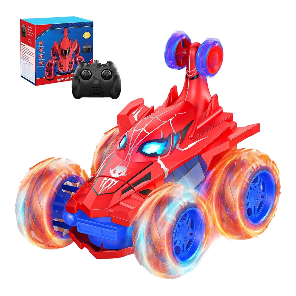 Remote Control Car Toys For Girl - 360° Rotating RC Stunt Cars 4 Remote Cars For Kids, 2.4GHz Toy Car With LED Lights,