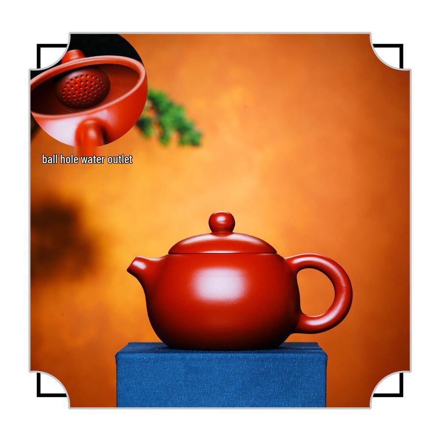 Purple Clay Yixing Teaware: Small Pan Pot with Ball Hole for Gongfu Tea Brewing. Perfect As a Gift.