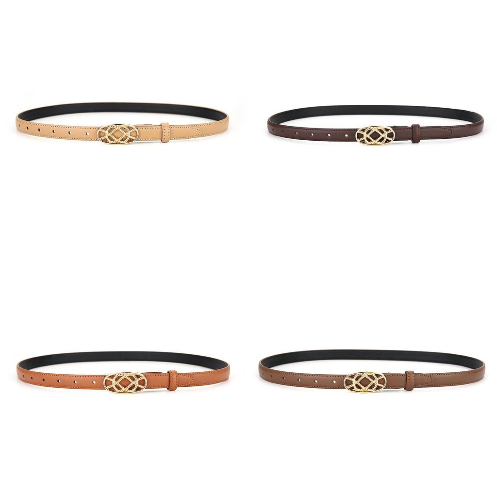 Genuine Leather Womens Belt Summer Vintage Fashion Waistband With Oval Buckle For Outdoor Wear