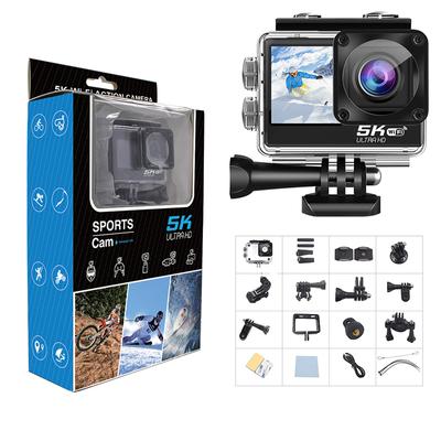 5K Wifi Anti-Shake Action Camera 60Fps Dual Screen Wide Angle 30M Waterproof Sport Camera with Remote Control