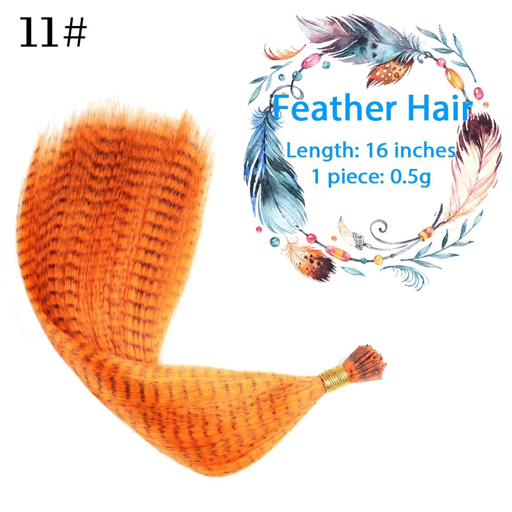 

10 шт. цветные пряди синтетические волосы для наращивания ложная радуга накладные поддельные окрашивающие перья для волос