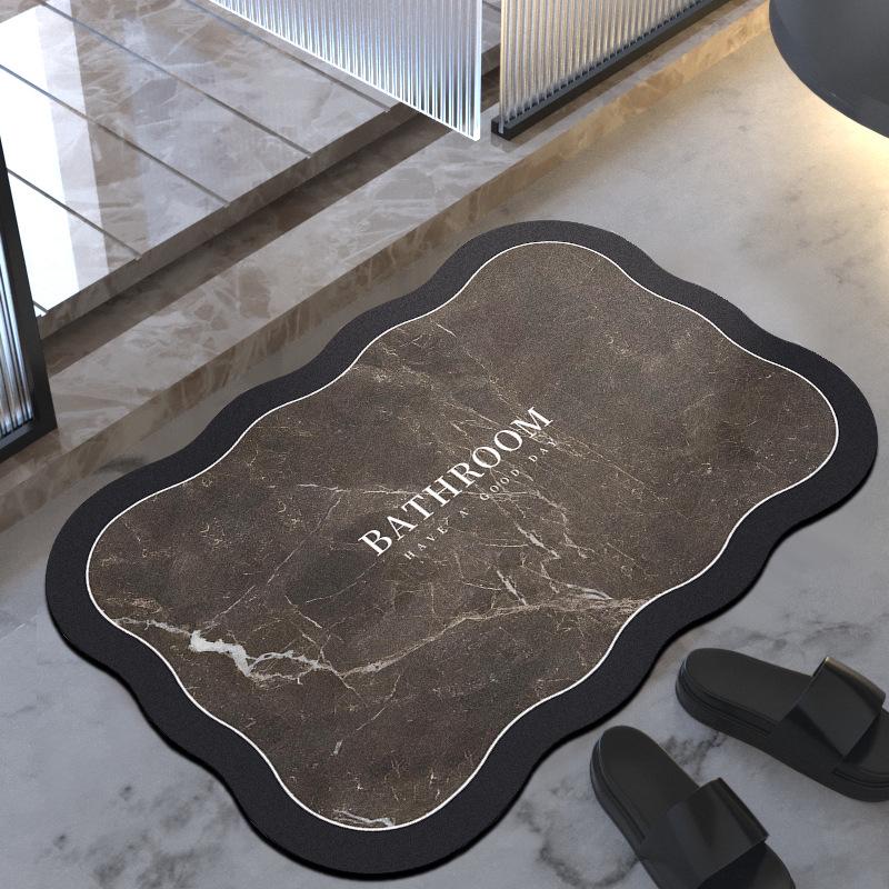 Simple Style Diatomaceous Earth Floor Mat - Stain & Wear-Resistant Bathroom/Toilet Entrance Mat