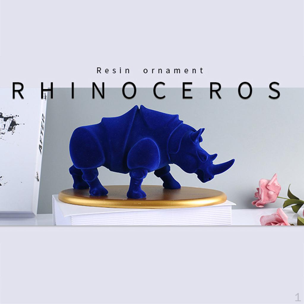 

Novelty Animals -Resin Statue Room Bookcase Shelf Decoration - Rhinoceros