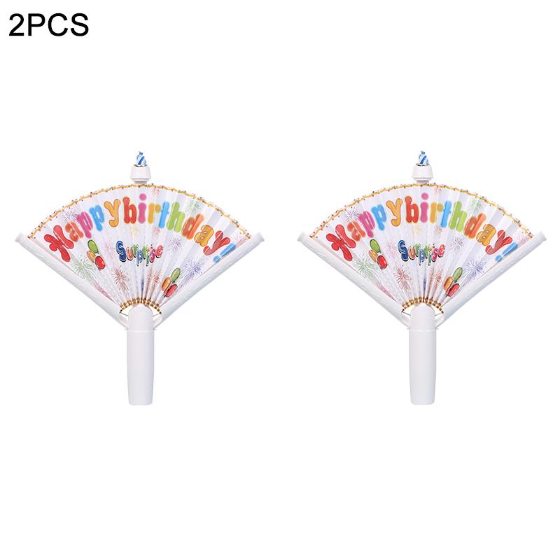 1/2/3Pcs Happy Birthday Fan Cake Candles Kids Birthday Party Cake Topper Decoration Supplies Boy Girl Favors Surprise Gifts