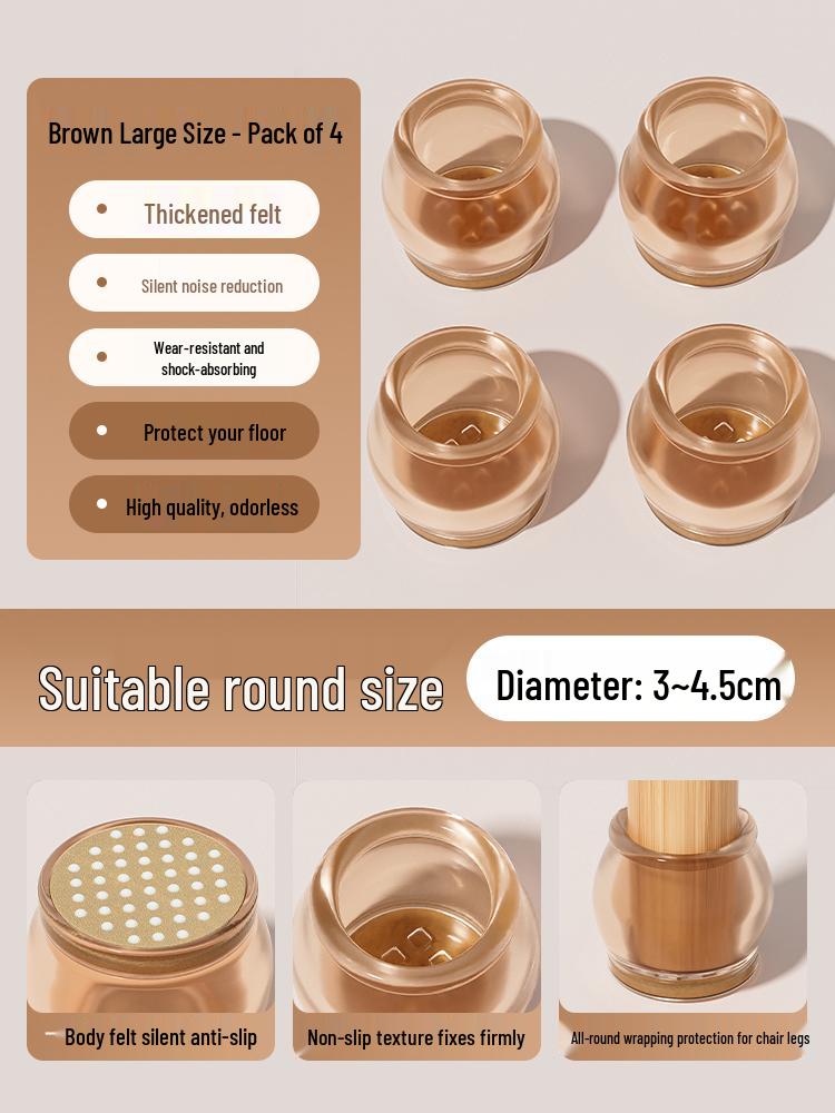 Anti-Slip Silicone Table & Chair Leg Pads - Wear-Resistant Protection for Dining Furniture