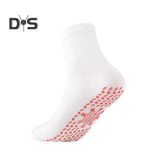 1 Pair Heated Socks 24 Hours Keep Your Feet Warm Silicone Soles Mid-tube High Elasticity Solid Color Sport Socks Cold Weather Cozy Socks