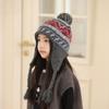 Kids Winter Knit Earflap Hat With Pom Pom For Outdoor Snow Play And Cold Weather