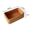 Rattan Hand Woven Square Storage Basket for Fruits and Office Supplies