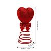 Romantic Valentine's Day Decoration Glitter/Velvet Red Heart Heart Treetop Ornament Spiral Base Flexible Heart Tree Topper