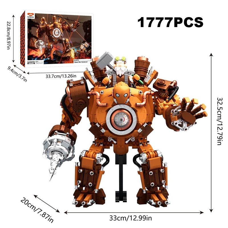 

Construction Blocks Steam Battle Robot Mecha Assembly Model Display Anime Figure Plaything Decorations Holiday Gifts Collectibles