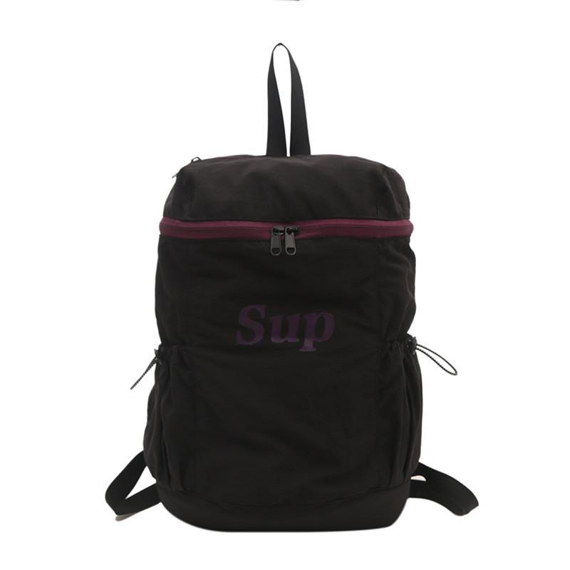 Stylish Large Capacity Korean Style Kids Backpack Trendy Letter Print Design For Boys And Girls чёрный