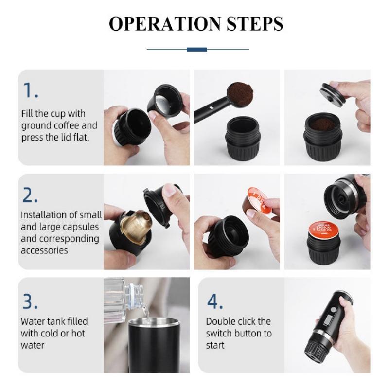 Donirt 2025 New Portable Capsule Coffee Machine Italian Wireless Electric Portable Coffee Pot Outdoor Capsule Coffee Powder
