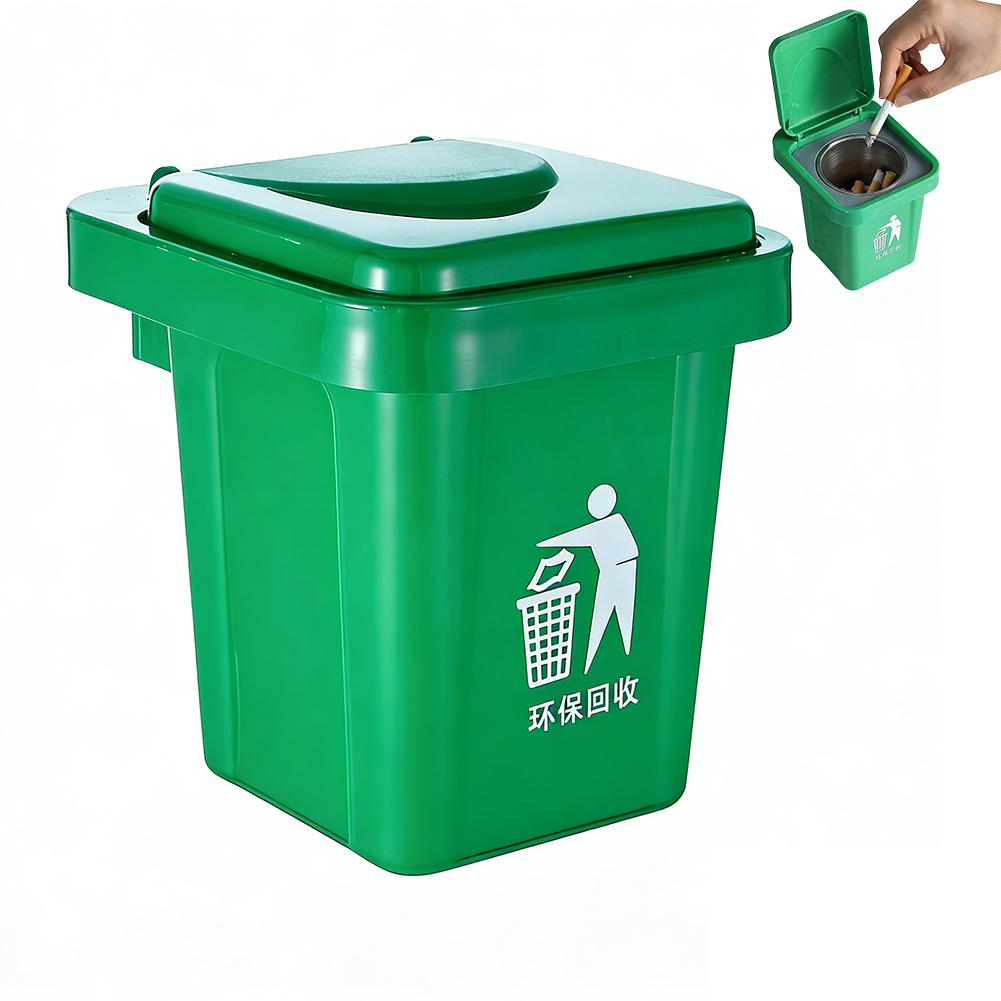 Trash Can Ashtray With Lid Stainless Steel Ashtray Bathroom Wall Hanging Notch Anti-fly Ash Ashtray Bathroom Toilet Ash Holder