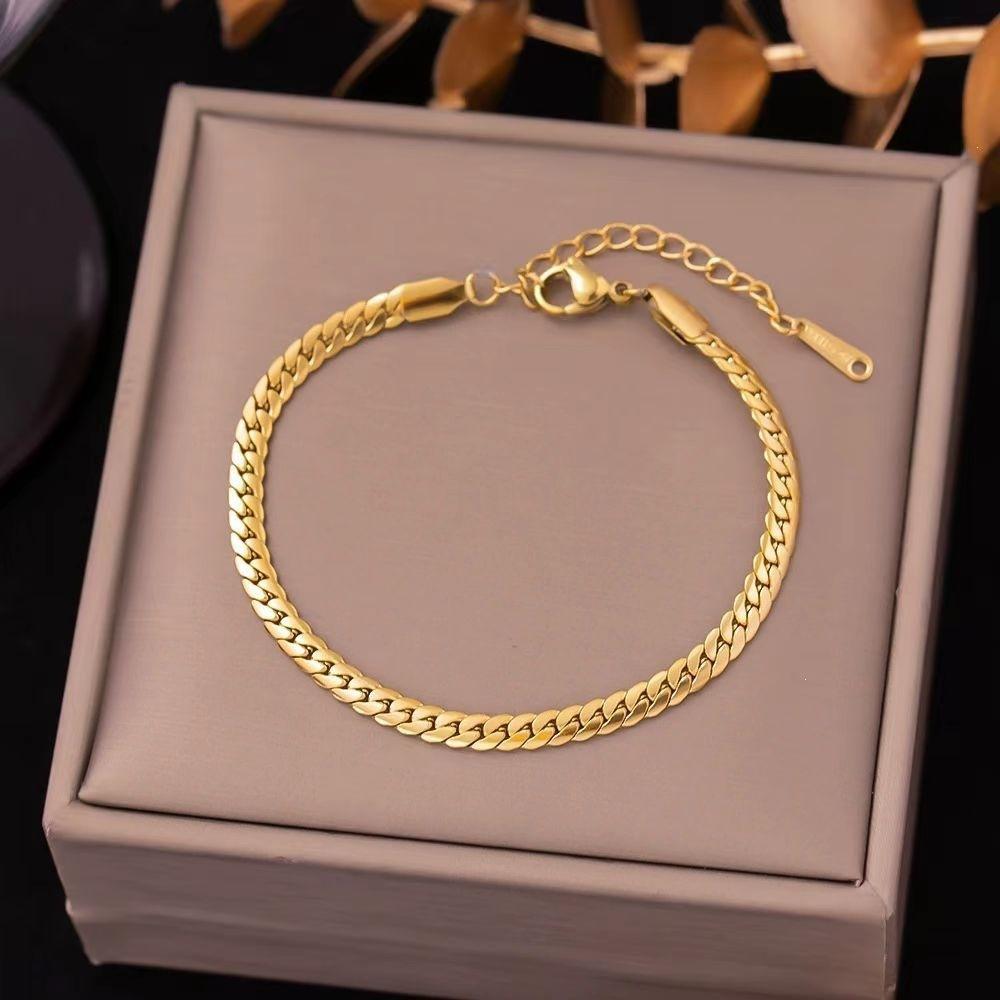Braided Chain Bracelet with a Bold and Unique Style for Women, Non-fading Cuban Chain, Hip-hop Style Hiphop Chain Is a Versatile and Sophisticated