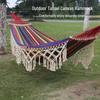 A1R Double Hammock: Anti-Rollover, Thick Canvas, Tassels, Outdoor Camping Swing for Two