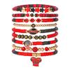 Game Day Bracelets Stackable Sports Football Charm Bracelets Elasticated Football Themed Bracelets Set