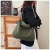 Women's 2025 Korean Style Color Block Tote Bag with Wide Strap: New Large Capacity Casual Shoulder Handbag