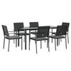 VidaXL Ensemble à manger de jardin 7 pcs coussins résine tressée acier 3187026