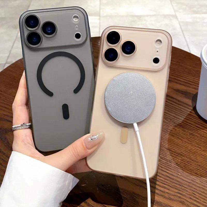 Luxury Ultra Thin Matte For Magsafe Case for iPhone 17 Air 16 15 14 Plus 13 12 11 Pro Max Magnetic Wireless Charge Clear Cover