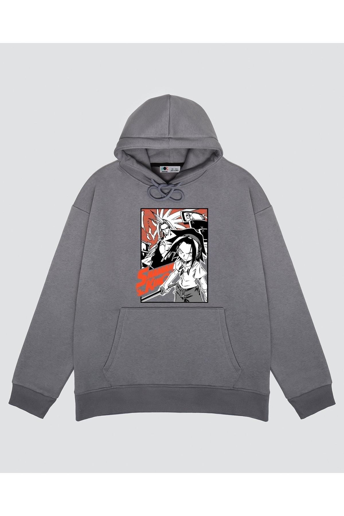 

Серая толстовка с капюшоном унисекс Shaman King