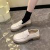 Thick heel platform jk autumn new British style small leather shoes casual single shoes muffin shoes