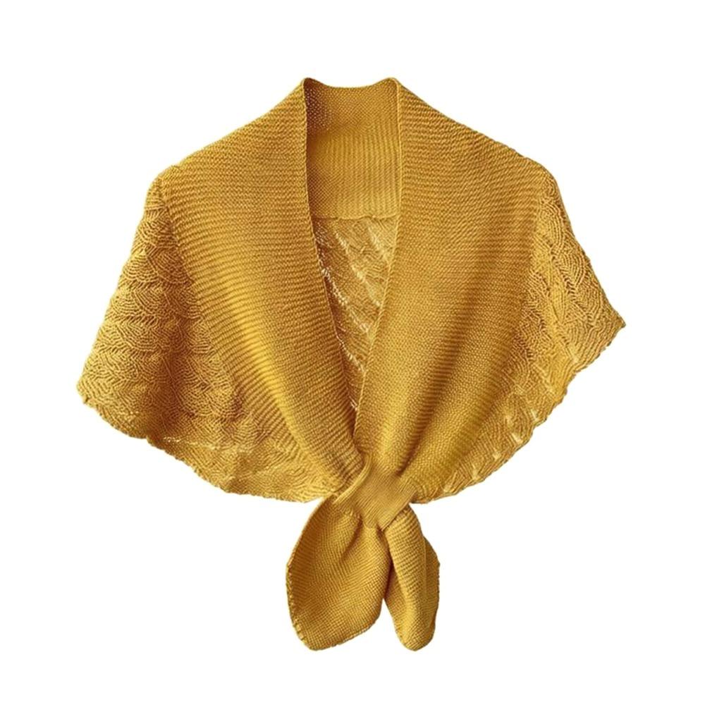 Knitted Cross Shawl Solid Color Fake Collar Cape Fashion Air-conditioning Outerwear  Summer
