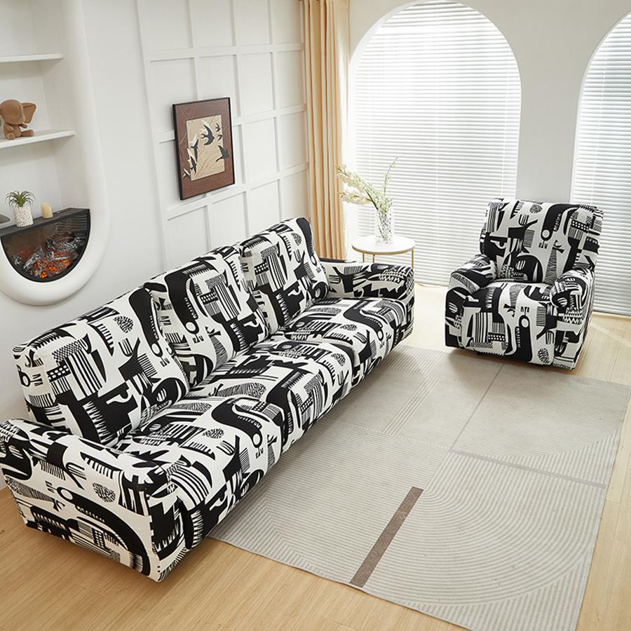 New Fashion Style Cheers Elastic Sofa Cover with Armrest Dust-Proof Slipcover Easy Install & Remove Couch Bench Cover Protection