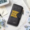 Trendy Text Print Long Wallet Casual Multislot Portable Purse Stylish Slim Daily Carry Wallet