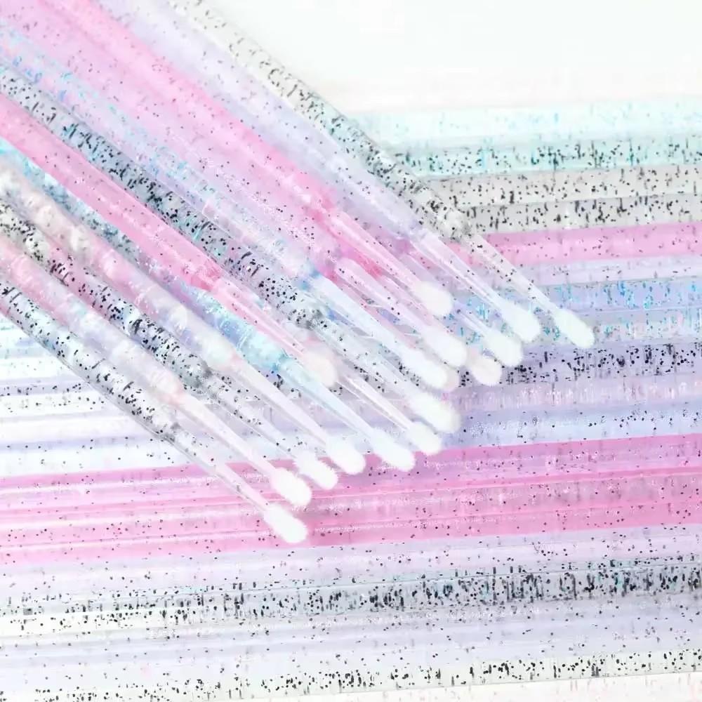 Lot de 100 micro-brosses jetables durables pour extensions de cils, applicateurs de colle pour cils, coton-tige de nettoyage, outils de maquillage
