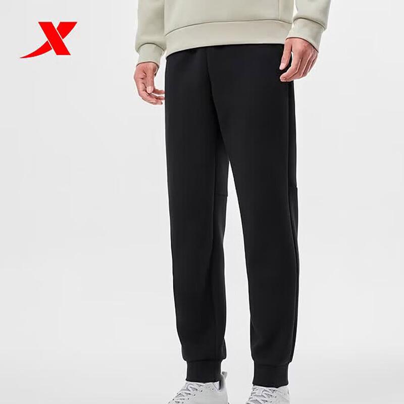 XTEP Men s Slim-Fit Tapered Knit Pants L чёрный