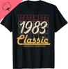 Gifts Vintage September 1983 T-Shirt +1983 Limited Edition Cotton Men's T-shirts Breathable and Comfortable Short Sleeve Tee