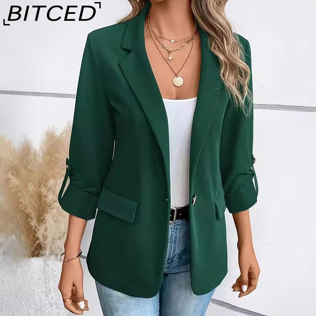BITCED Autumn/Winter Fashion Solid-Colour Versatile Long-Sleeved Blazer for Women