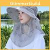 Frosted Ice Silk Sun Hat With Full Face Shield For Outdoor Sunblock Use