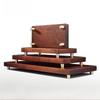 Piedini Mini Tavola in Ottone e Legno 4 Pezzi Riser Antiscivolo per Scatola Gioielli Vassoio Espositore Piccoli Mobili Uso Artigianato Fai da Te