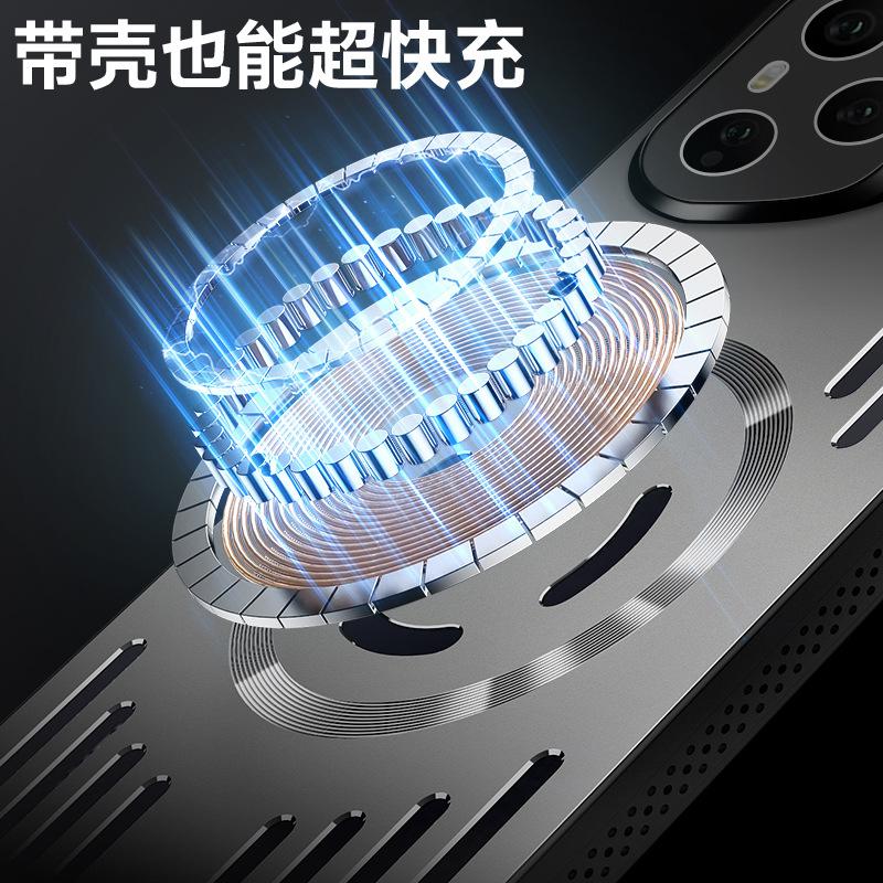 Applicable To Honor 400 Mobile Phone Case Aluminum Alloy Heat Dissipation Magnetic Attraction Honor X60Pro with Lens Film Anti-drop Protective Cover