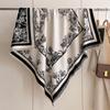 Korean Version Of Iris Printing Large Square Towel Thickened Double-Sided Imitation Cashmere Decoration Cape To Keep Warm And Keep Out The Cold