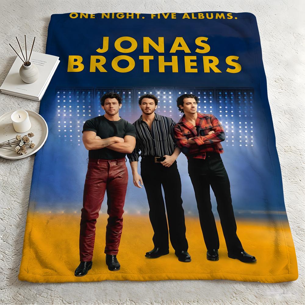 music JJonas Brotherss Throw Warm Soft Flannel Blanket Multiuse for Sofa Bed Camping Travel Nap