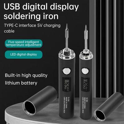 Najnowsza lutownica USB 5-stopniowa regulacja temperatury mini lutownica Typ C interfejs modele wtykowe 850/1400 MAH
