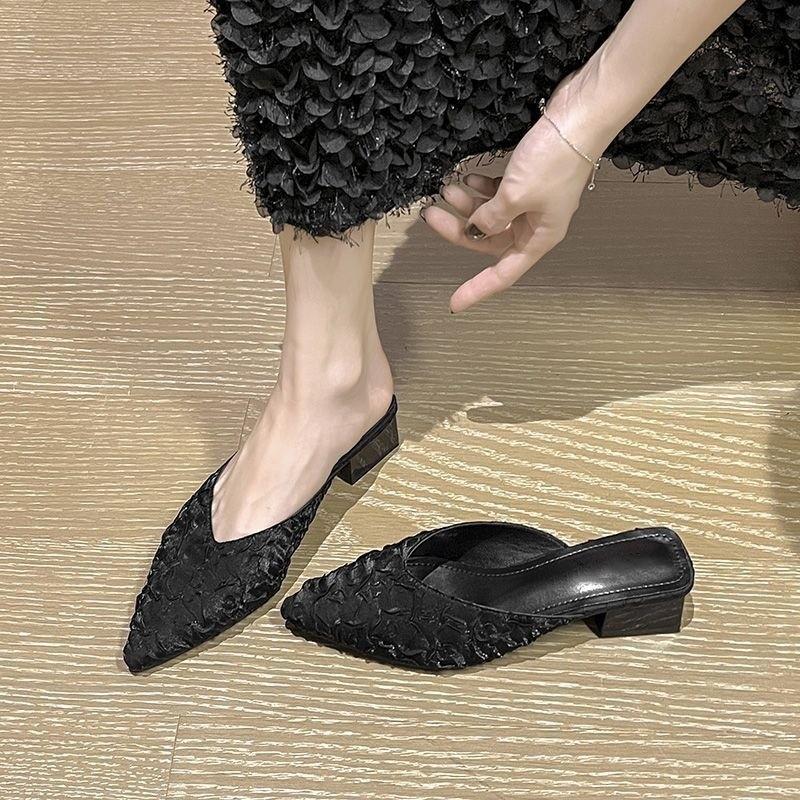 Hanbok Style Slingback Mules With Pu Material For Summer Casual Wear