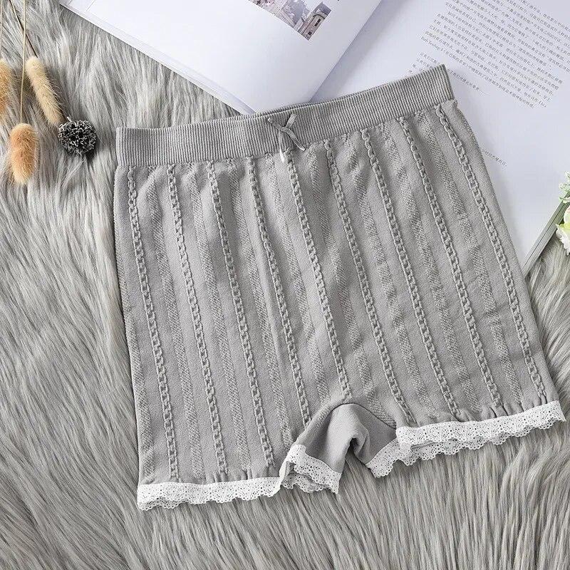 

Сексуальные короткие брюки, женские сексуальные кружевные бесшовные шорты, защитные брюки для платья, трусы, юбка, шорты, женское нижнее белье, эластичные боксеры серый