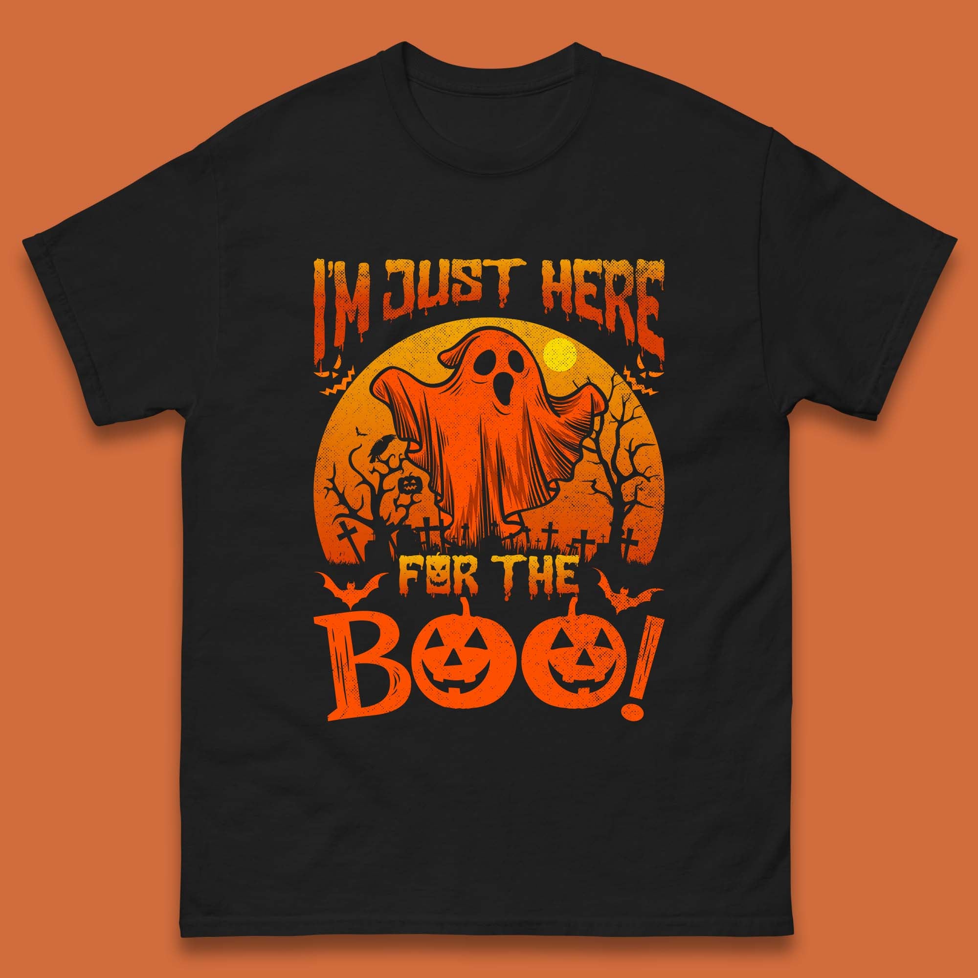 I m Here For The Boo Halloween Horror Scary Boo Ghost Spooky Season Mens Tee Top M