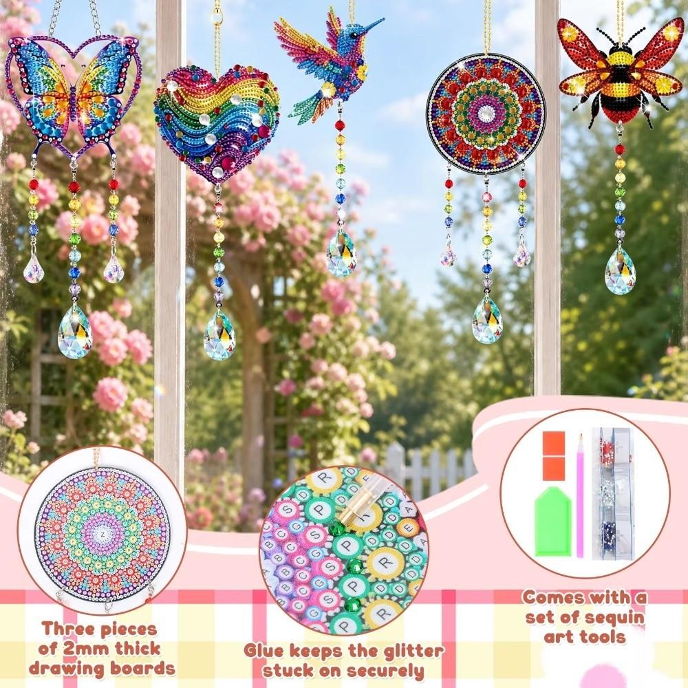 5D Painting Art Kit Double Sided DIY Craft Painting Kit Door Pendant